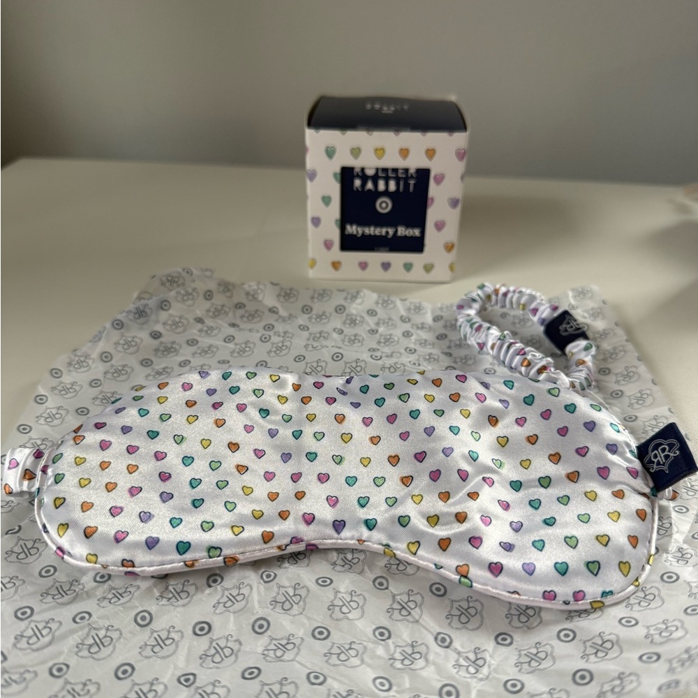 Rare Roller rabbit mystery Box eye mask and hair scrunchie